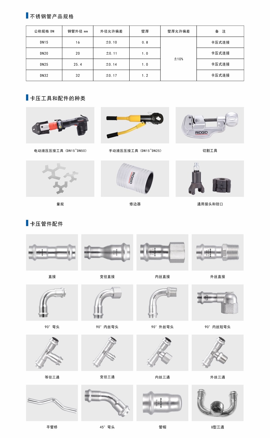 不锈钢卡压管件